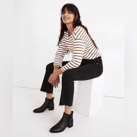 NWT Madewell Cali Demi-Boot Jeans in Edmunds Wash: Raw-Hem Edition - 25 - Black - Picture 2 of 9